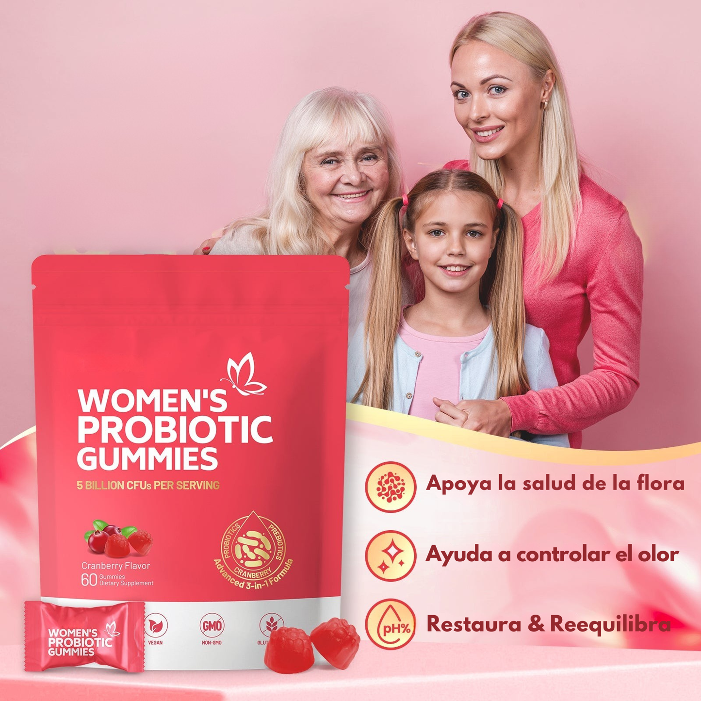 Probiótico Femenino - Gomitas para tu Balance Íntimo