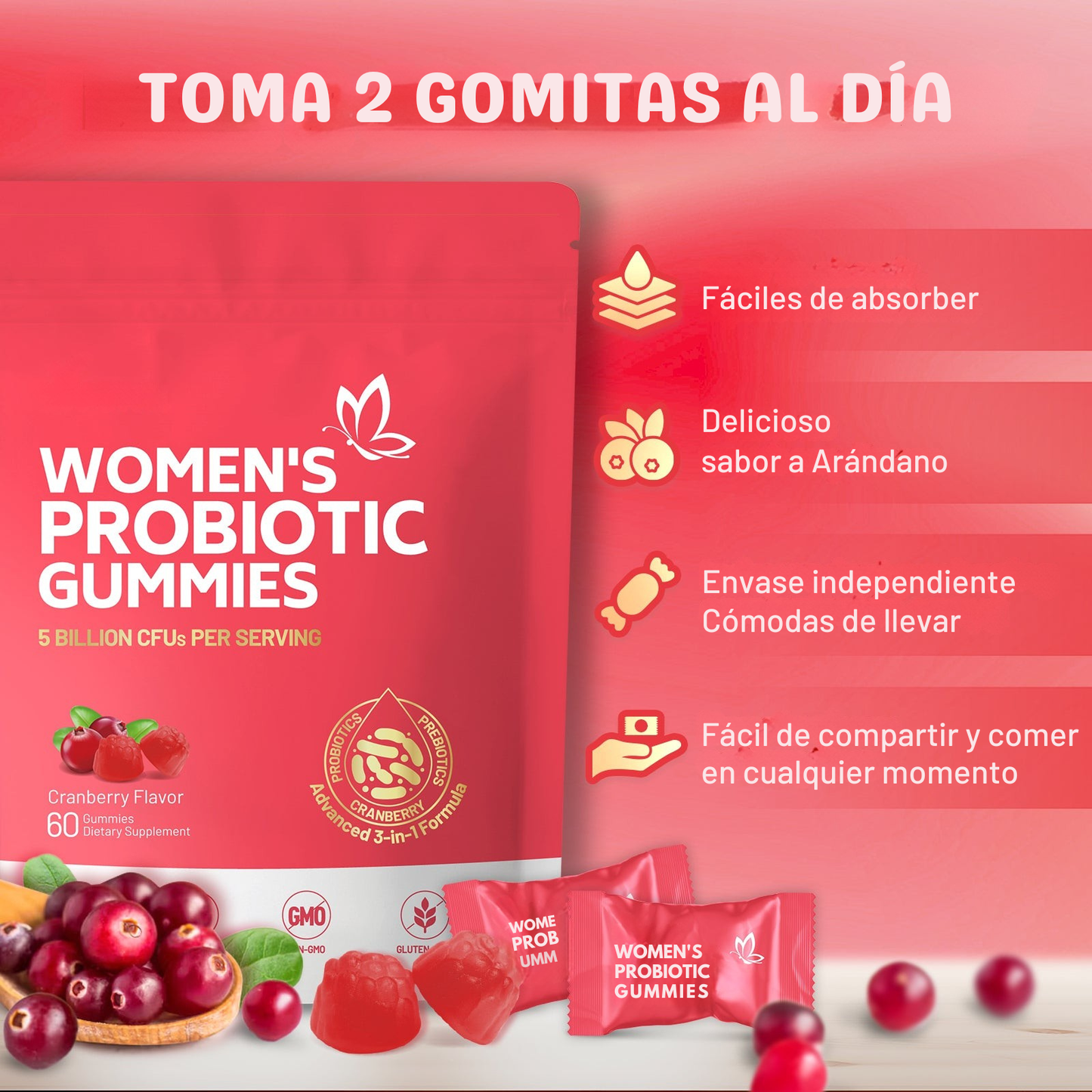 Probiótico Femenino - Gomitas para tu Balance Íntimo