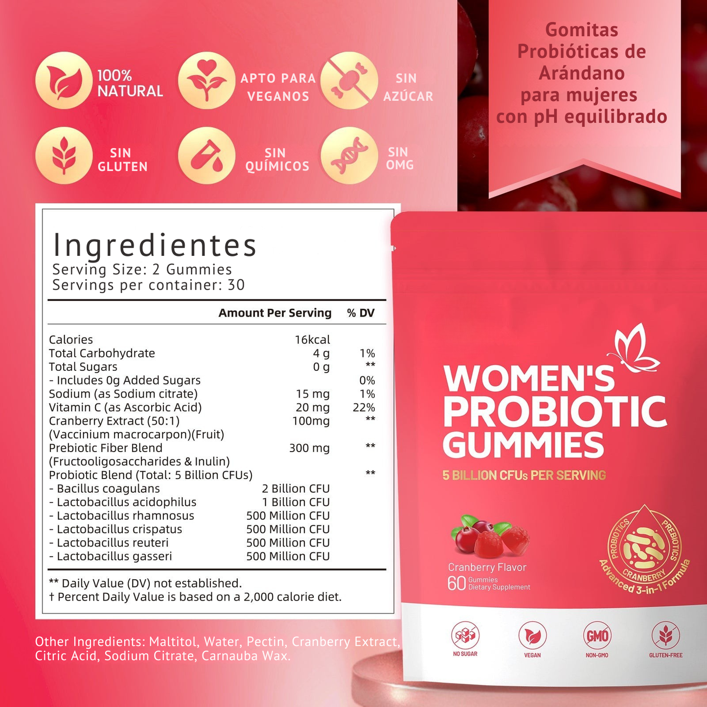 Probiótico Femenino - Gomitas para tu Balance Íntimo